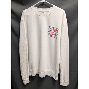 Chubbies USA American Made Crewneck White Sweater Men Size Large